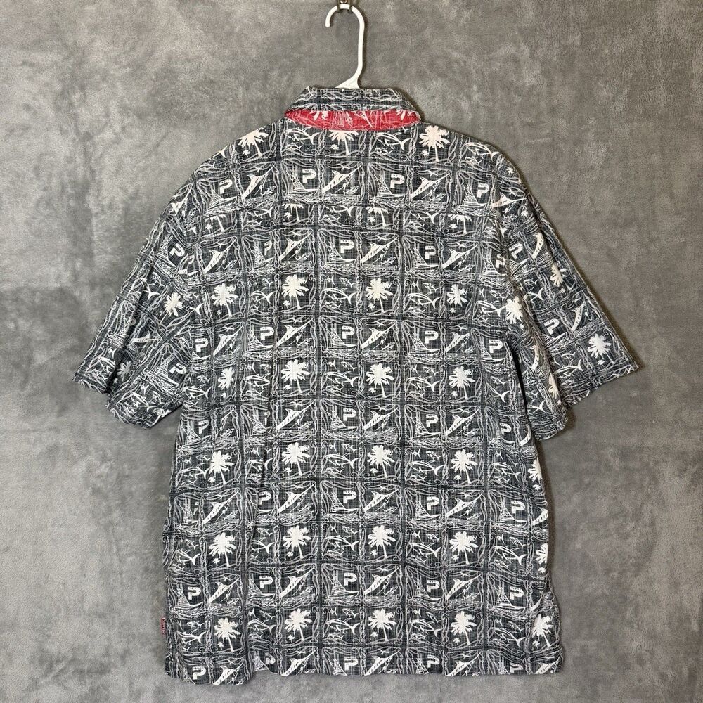 Pelagic Fishing Co Men's XL Gray Camp Shirt Fish Print Button Down Reverse Print - Picture 3 of 8